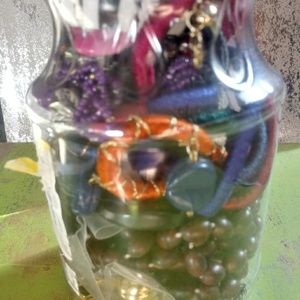 Jewelry Jar, craft jar, jewelry lot